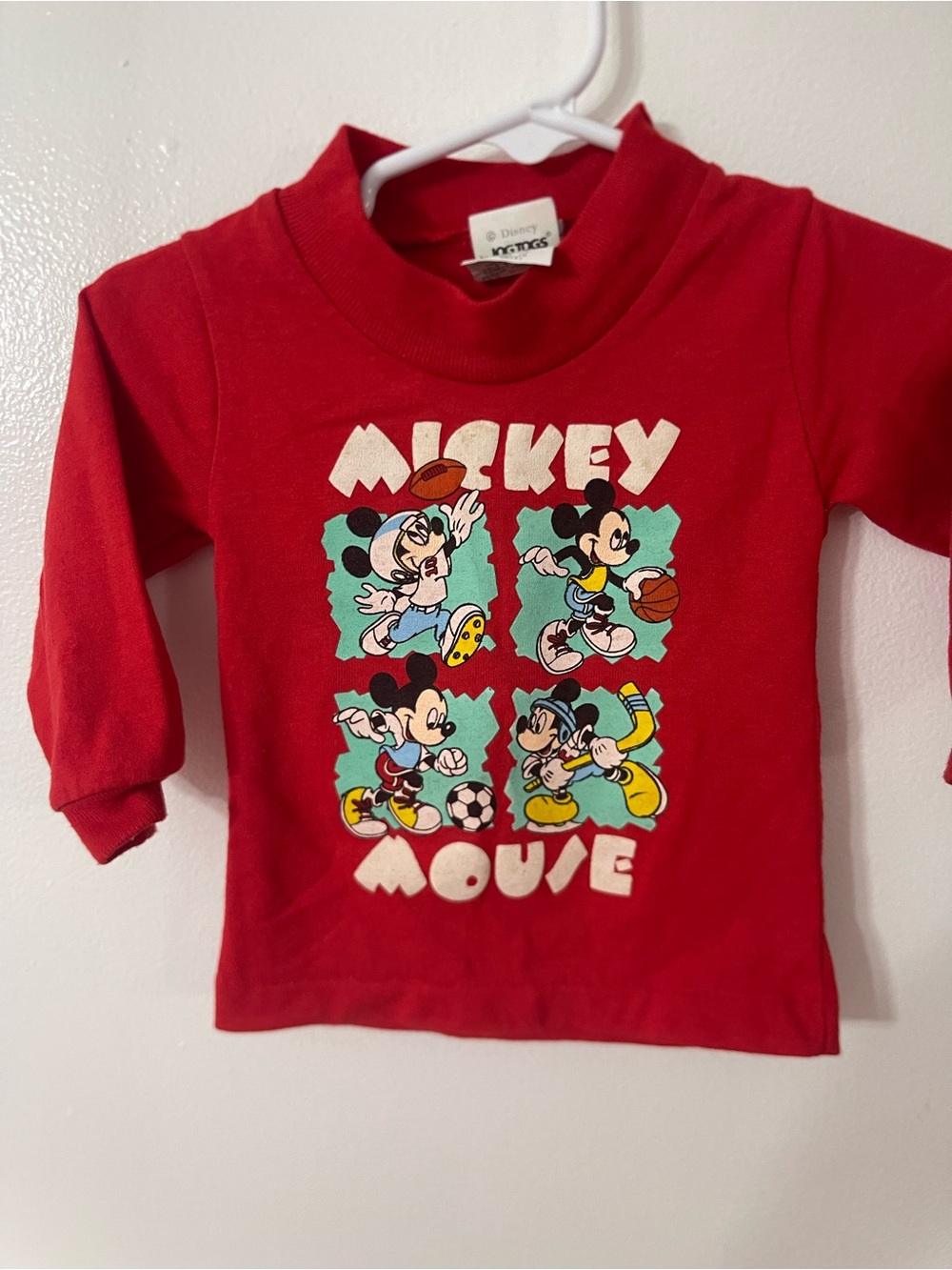 Vintage Disney Mickey Mouse Long Sleeve Tee with Sports Graphics